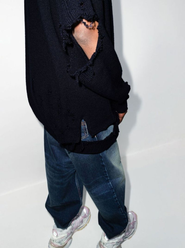 Distressed Wool Sweater