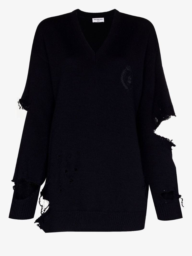 Distressed Wool Sweater