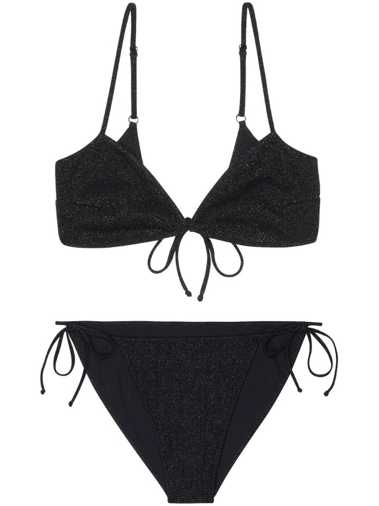 Black Minimal Self-tie Bikini