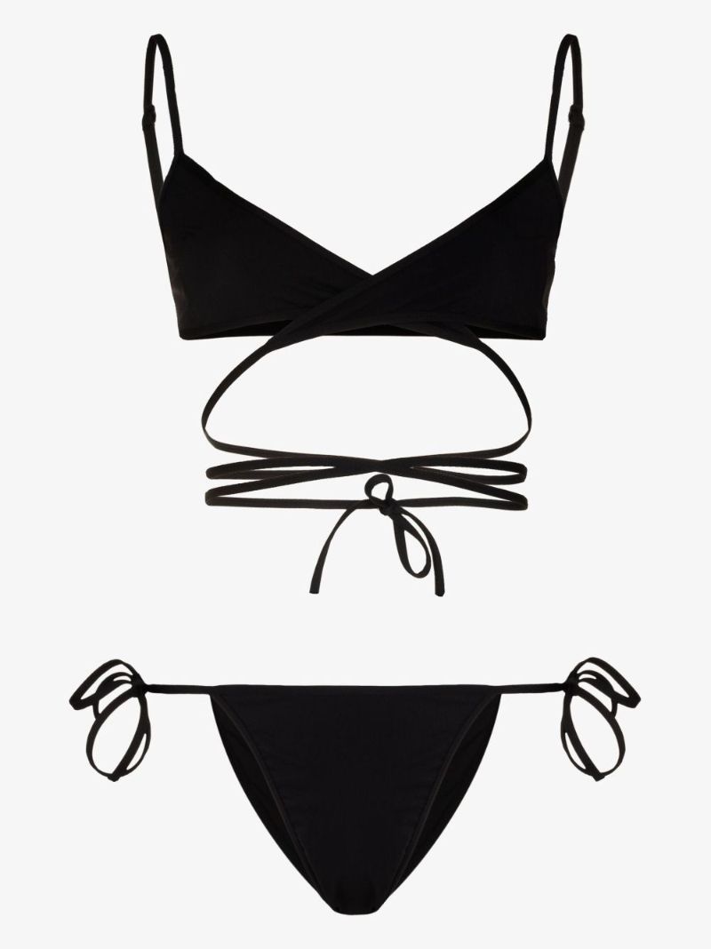 Black Wrap Bikini Set