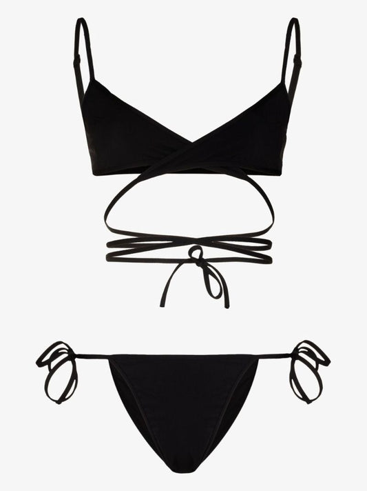 Black Wrap Bikini Set