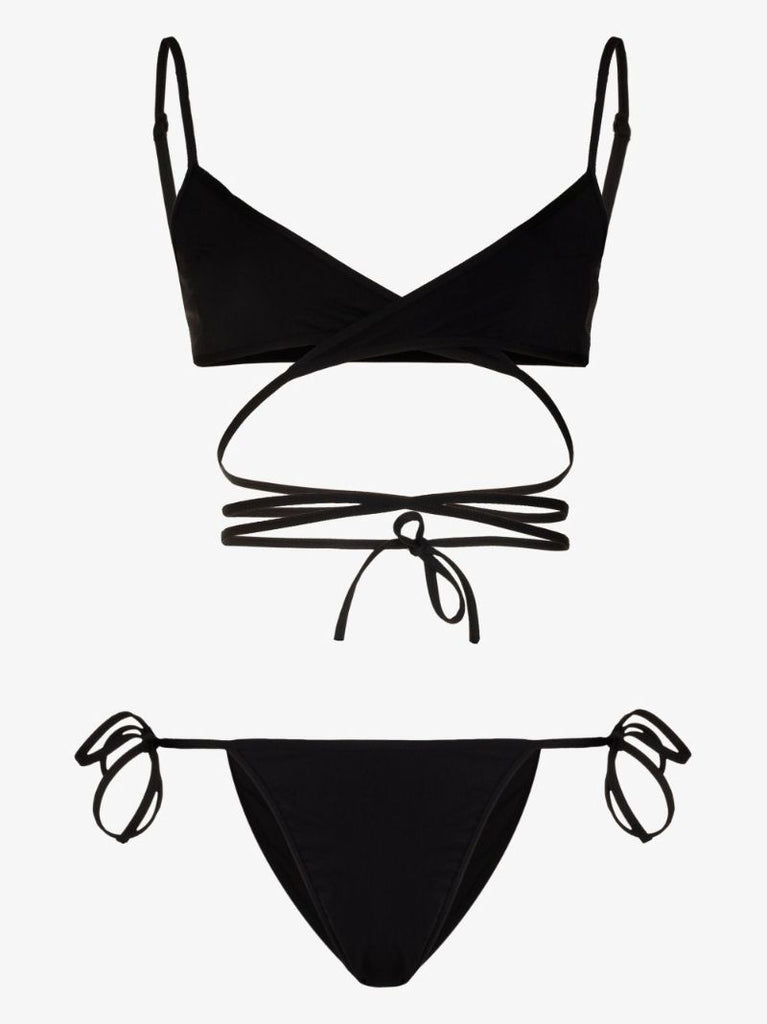 Black Wrap Bikini Set