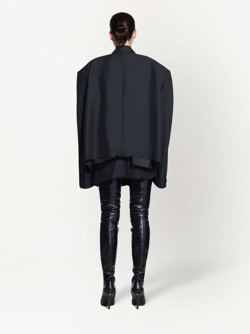 Black Double-breasted Wool Blazer