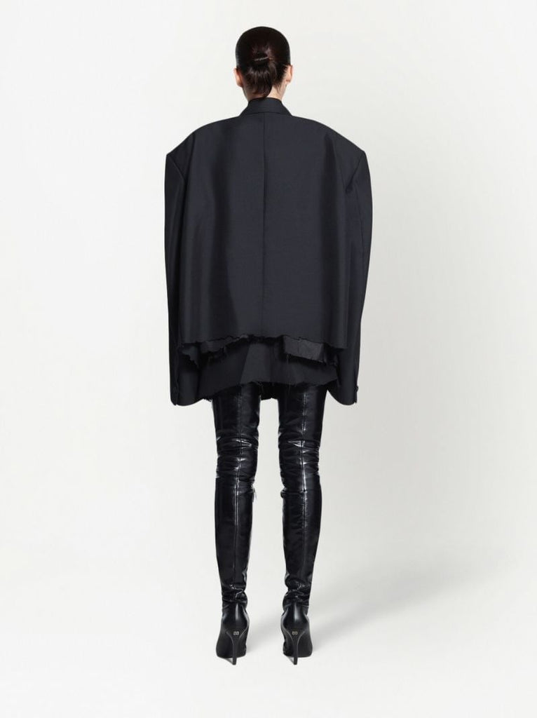 Black Double-breasted Wool Blazer