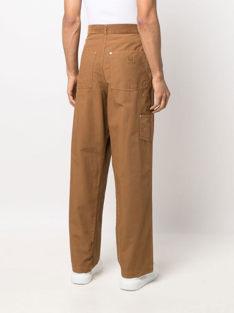 Brown Carpenter Straight Leg Cotton Trousers