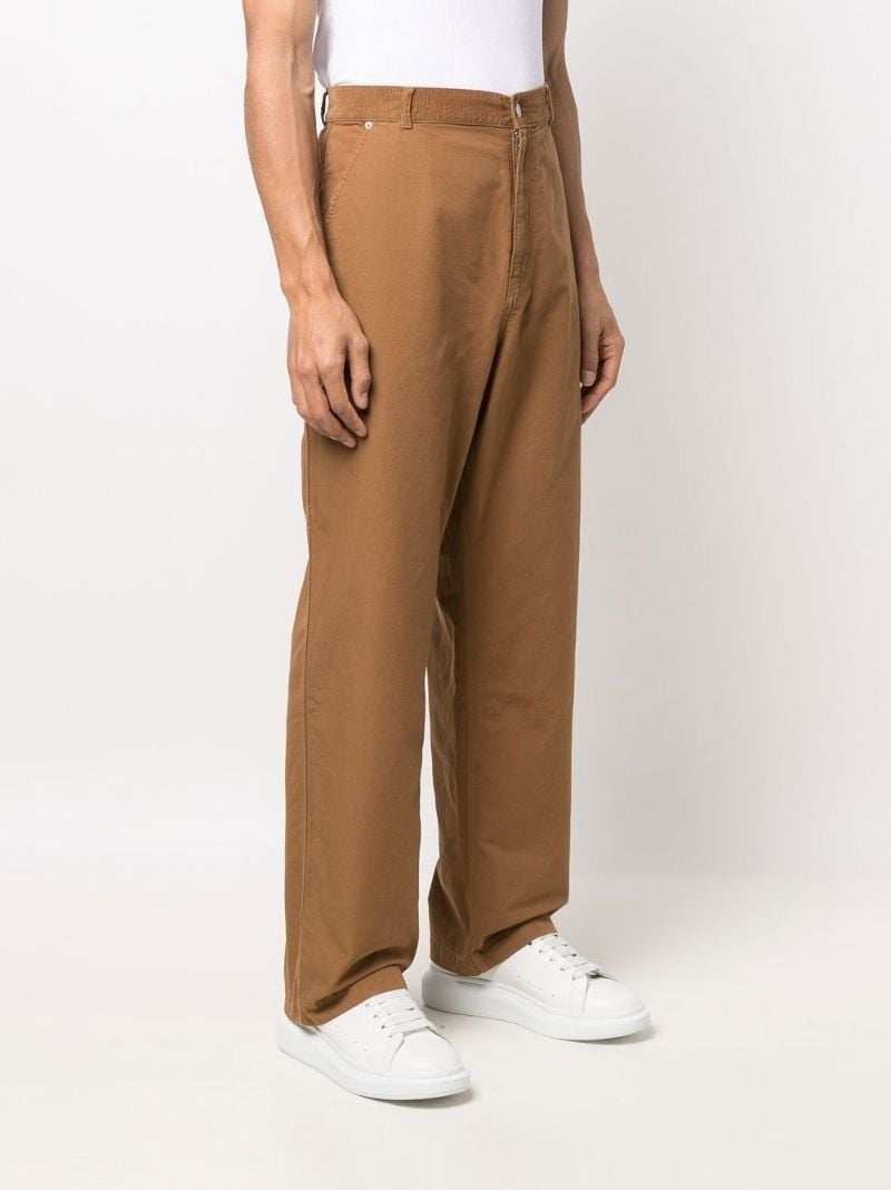 Brown Carpenter Straight Leg Cotton Trousers