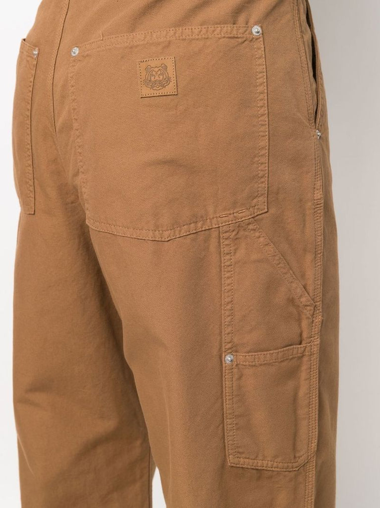 Brown Carpenter Straight Leg Cotton Trousers