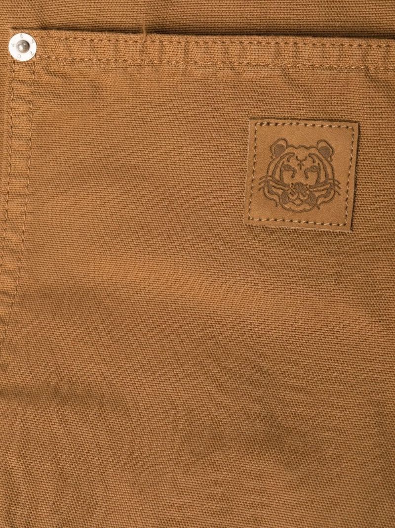 Brown Carpenter Straight Leg Cotton Trousers