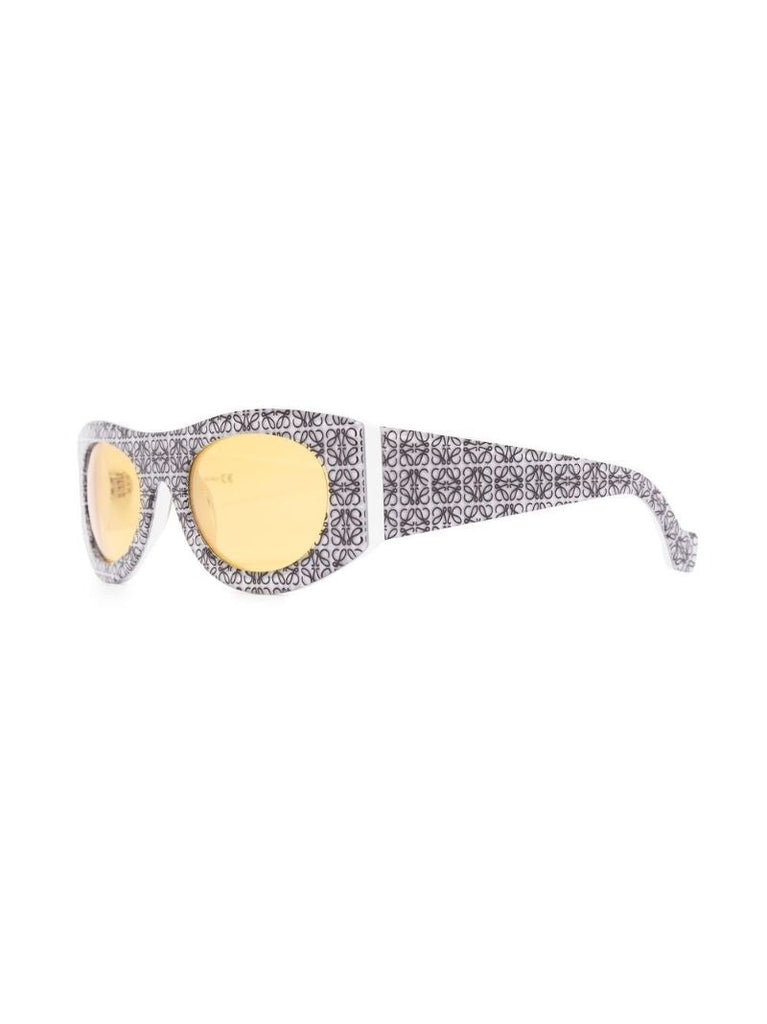 White Monogram Oval Sunglasses