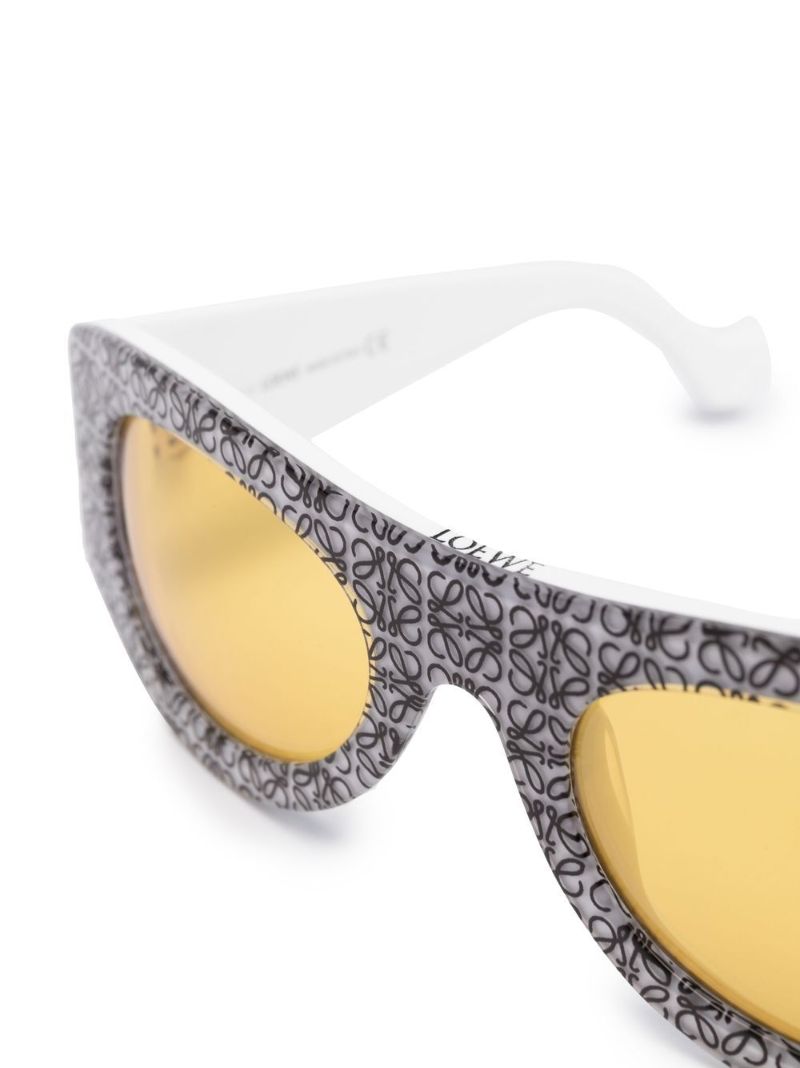 White Monogram Oval Sunglasses