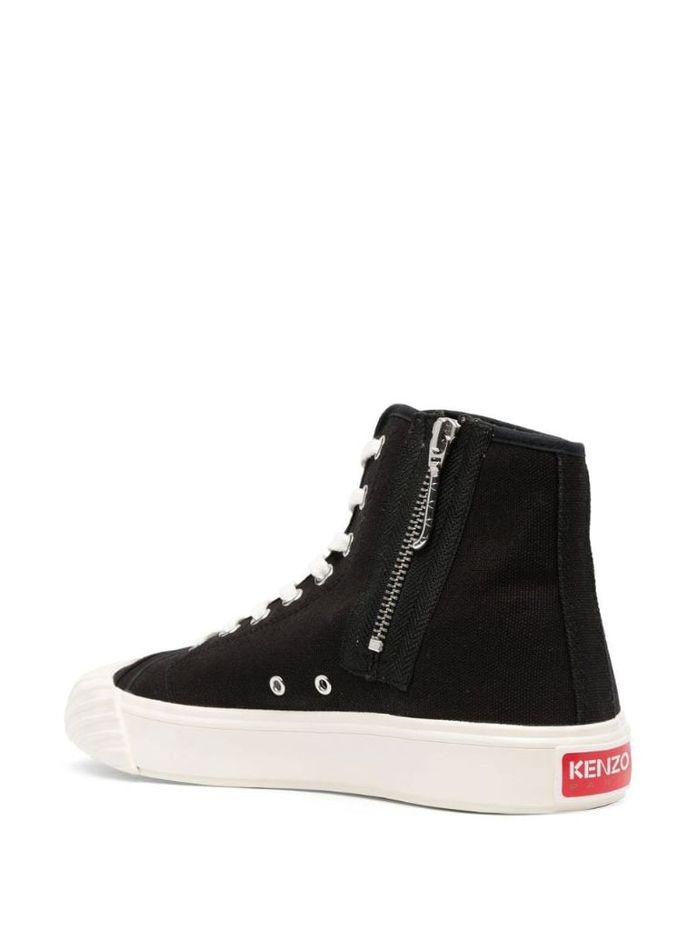 Black Tiger Print High Top Sneakers