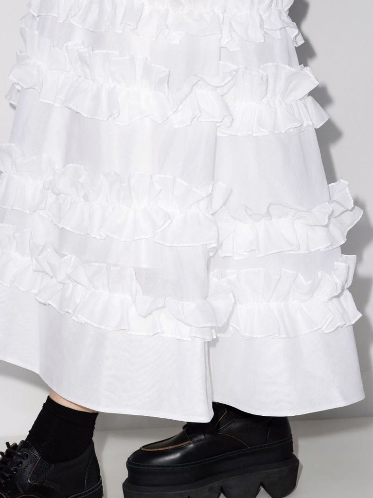 Ruffled Cotton Midi Skirt