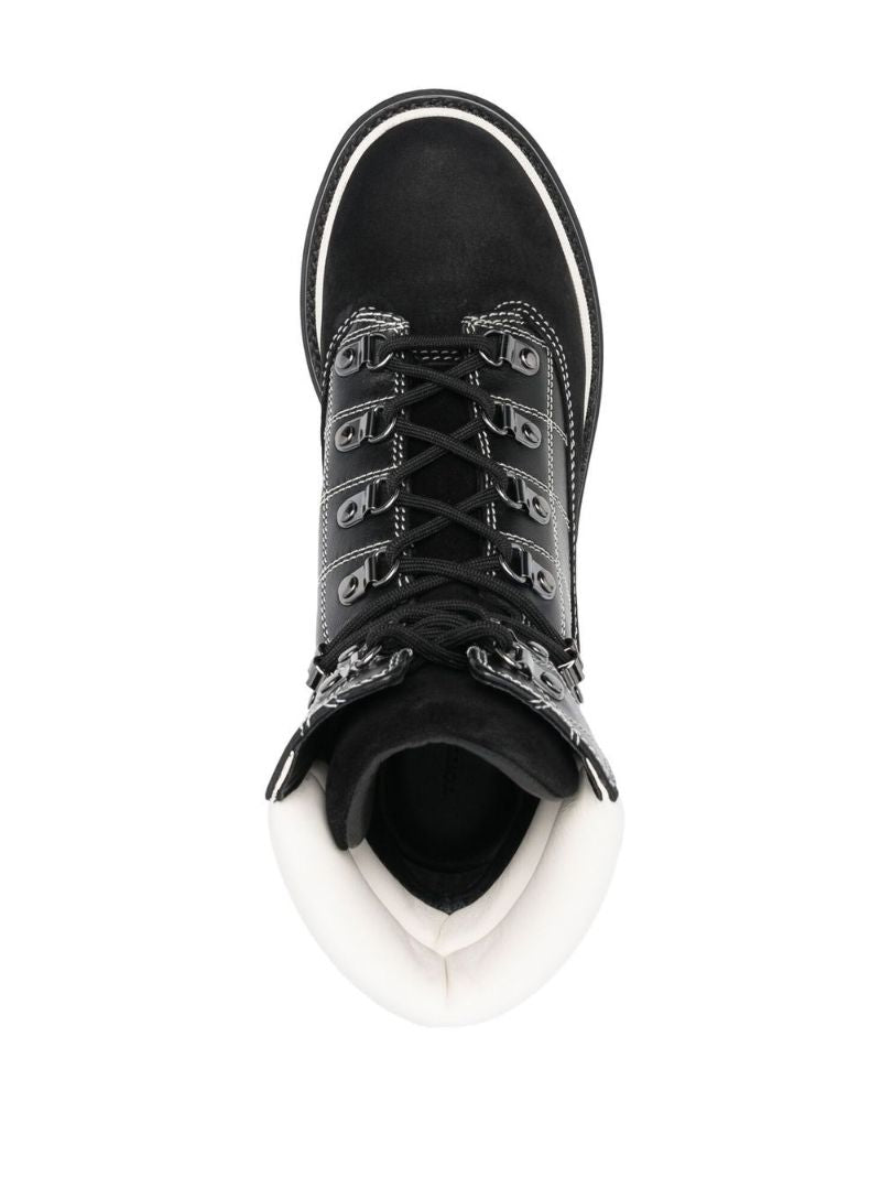 Black Diamond Check Leather Boots