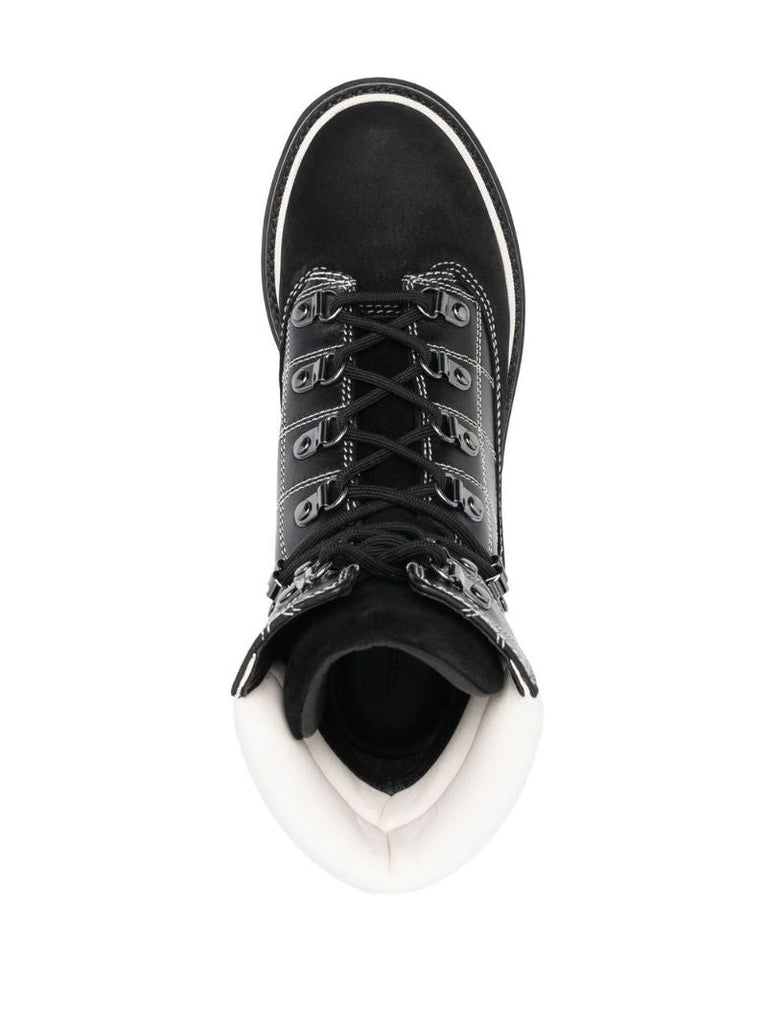 Black Diamond Check Leather Boots