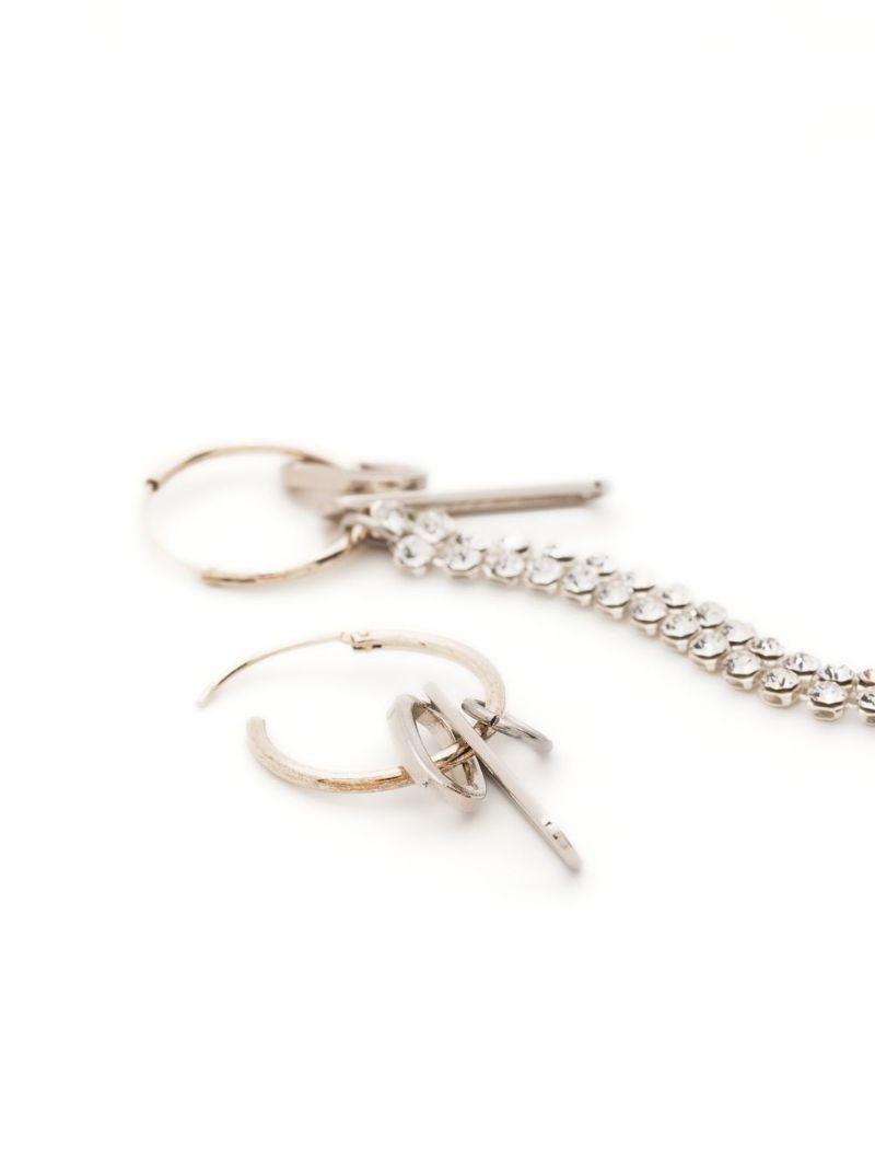 Sterling Silver Eddie Crystal Drop Hoop Earrings