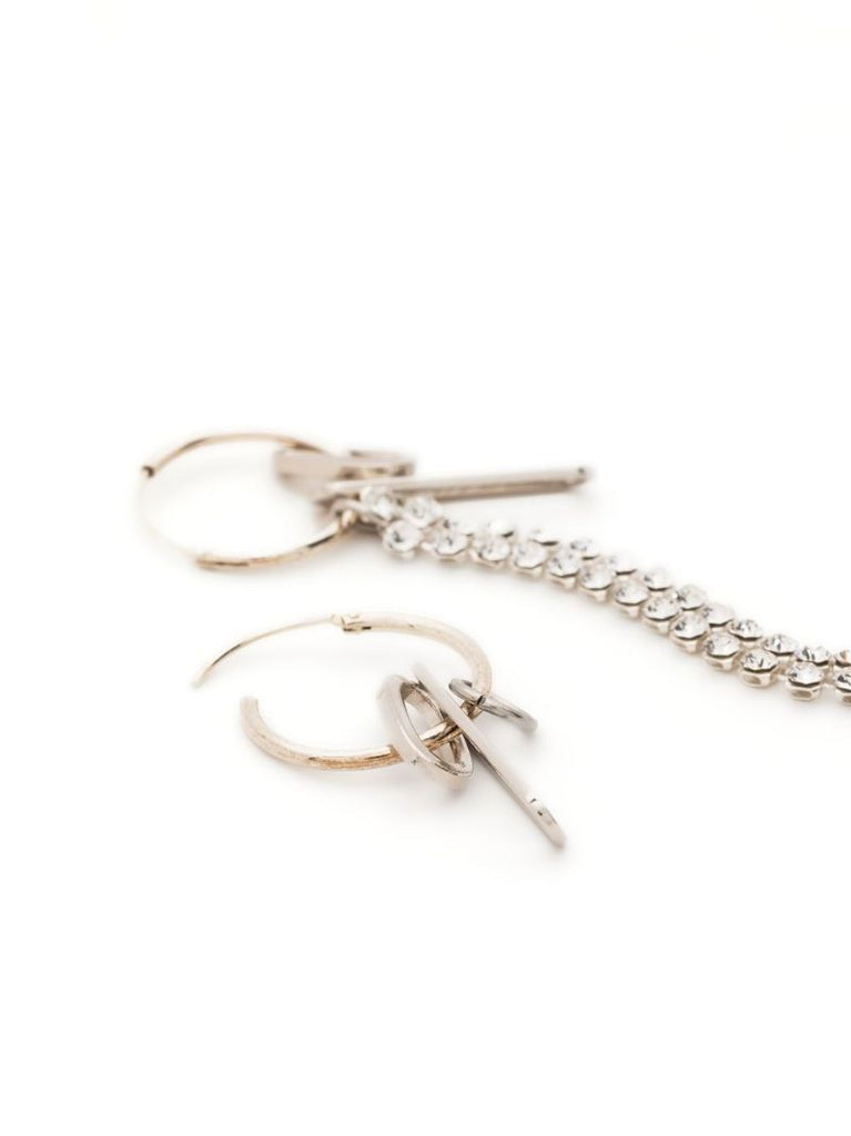 Sterling Silver Eddie Crystal Drop Hoop Earrings