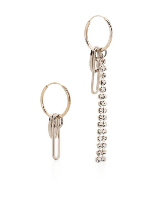 Sterling Silver Eddie Crystal Drop Hoop Earrings
