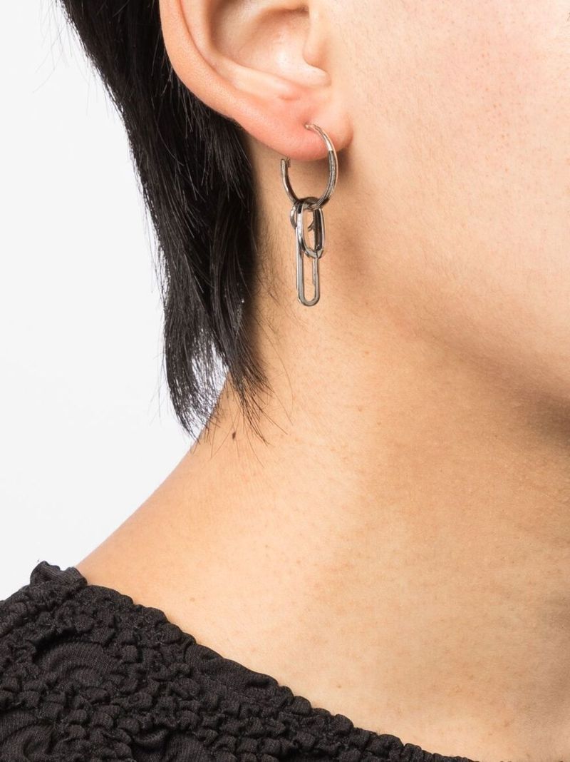 Sterling Silver Eddie Crystal Drop Hoop Earrings