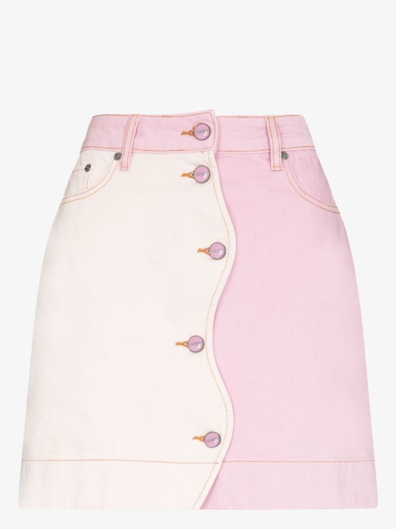 Two Tone Denim Mini Skirt