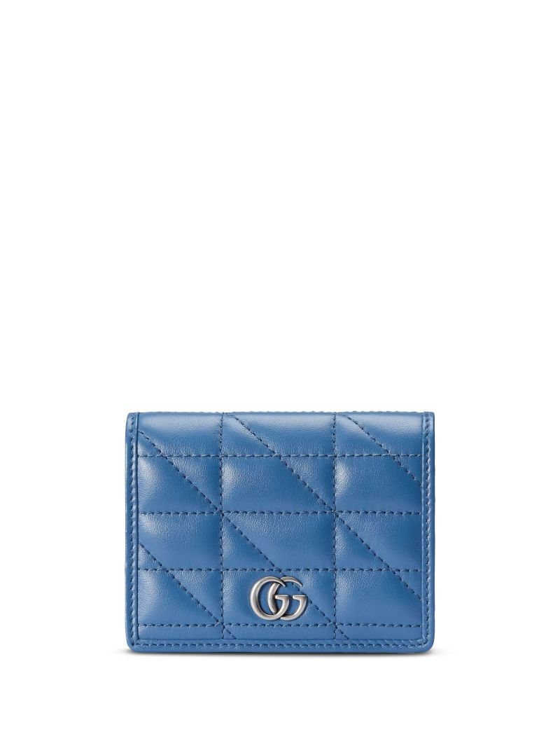 Blue Gg Marmont Leather Bifold Wallet