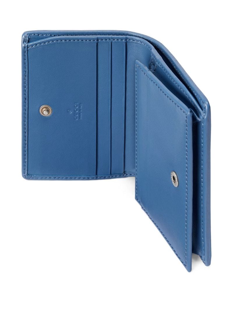 Blue Gg Marmont Leather Bifold Wallet
