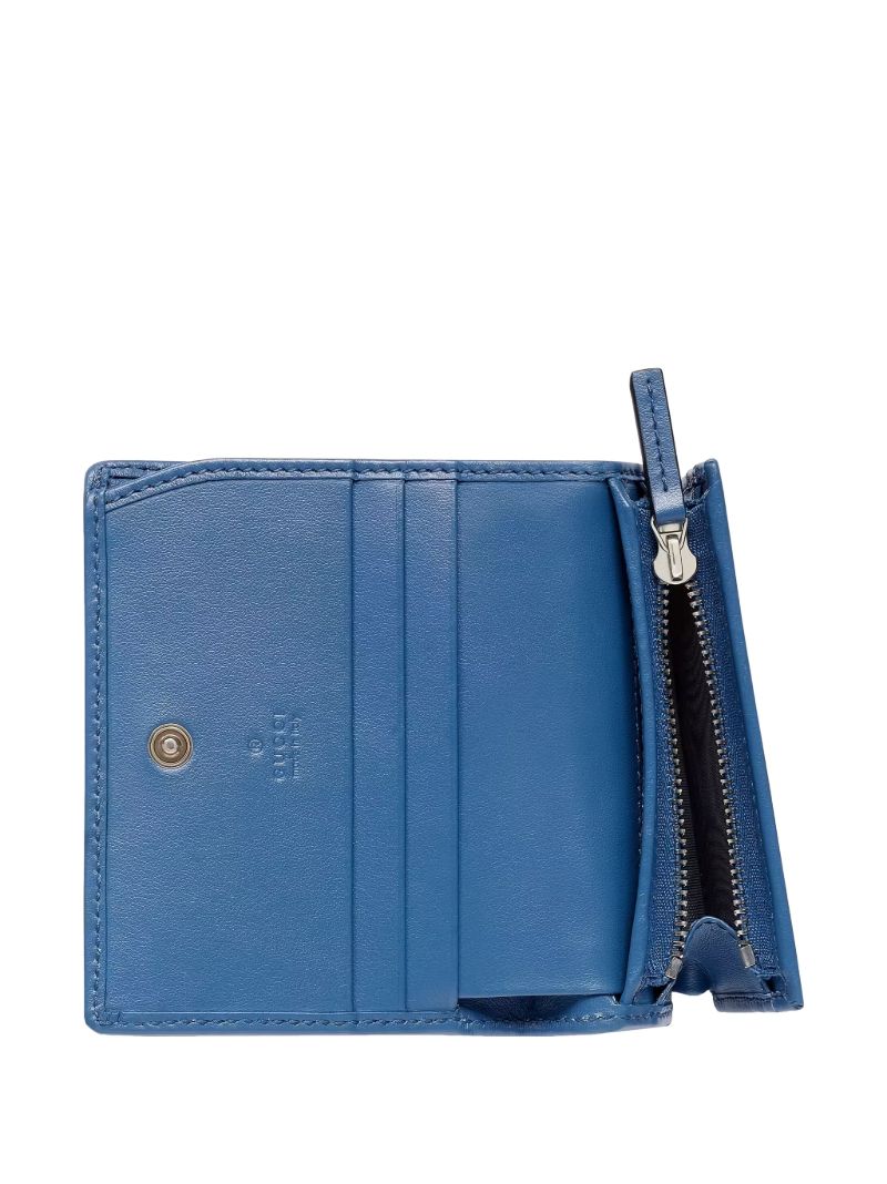 Blue Gg Marmont Leather Bifold Wallet