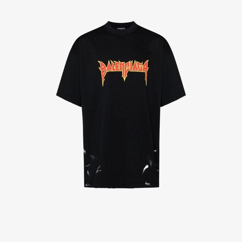 Black Metal Oversized Cotton T-shirt