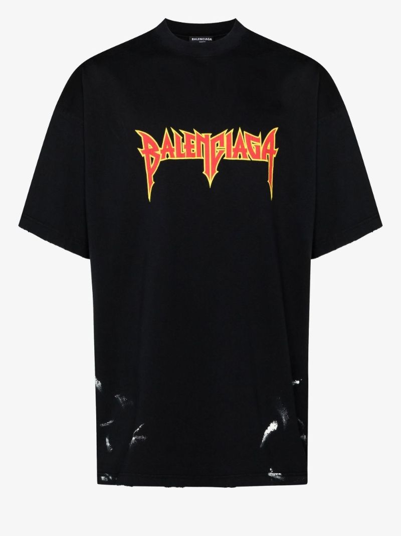 Black Metal Oversized Cotton T-shirt