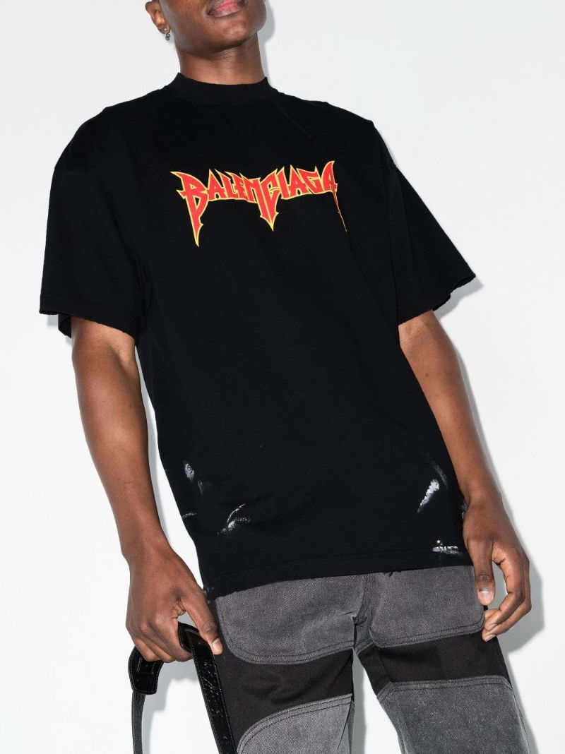 Black Metal Oversized Cotton T-shirt