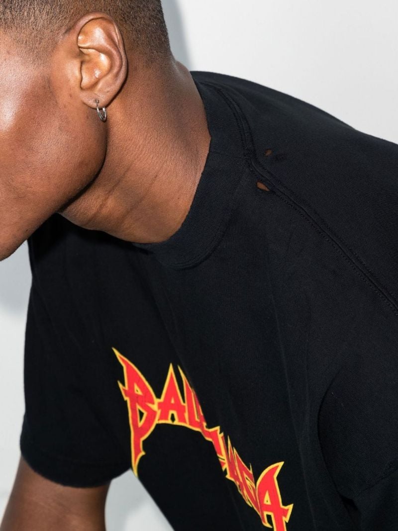 Black Metal Oversized Cotton T-shirt