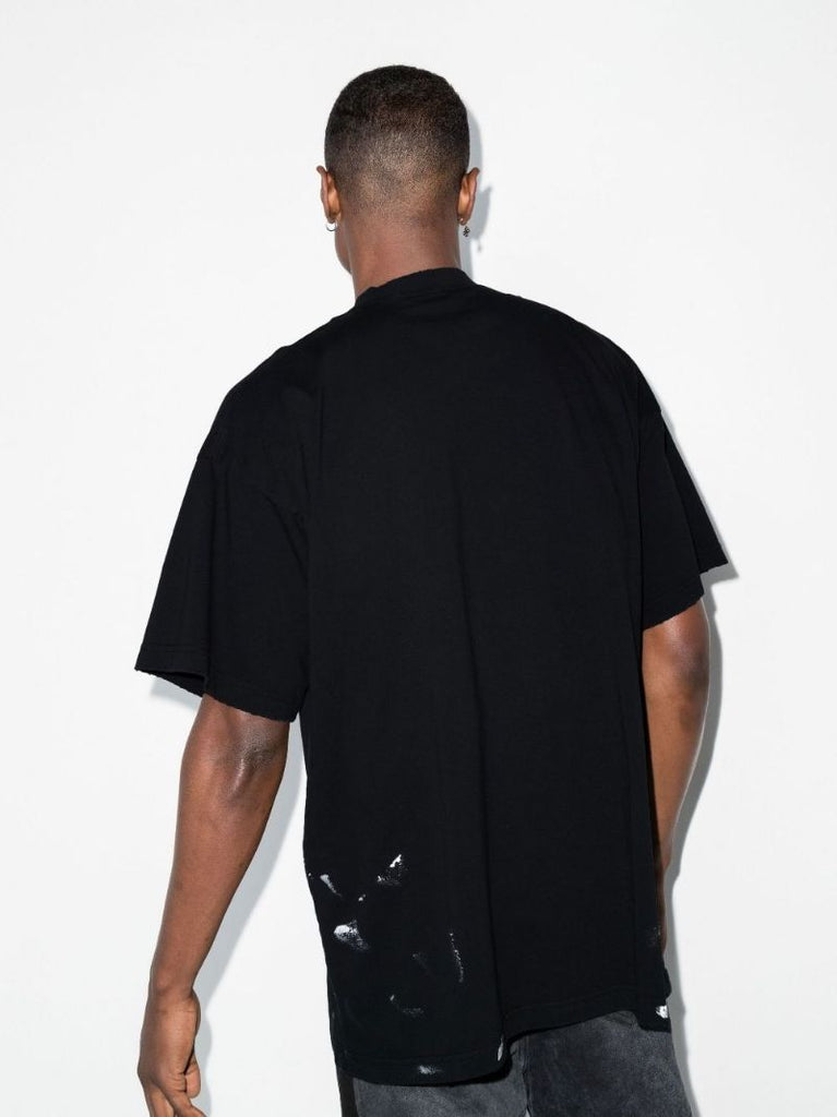 Black Metal Oversized Cotton T-shirt