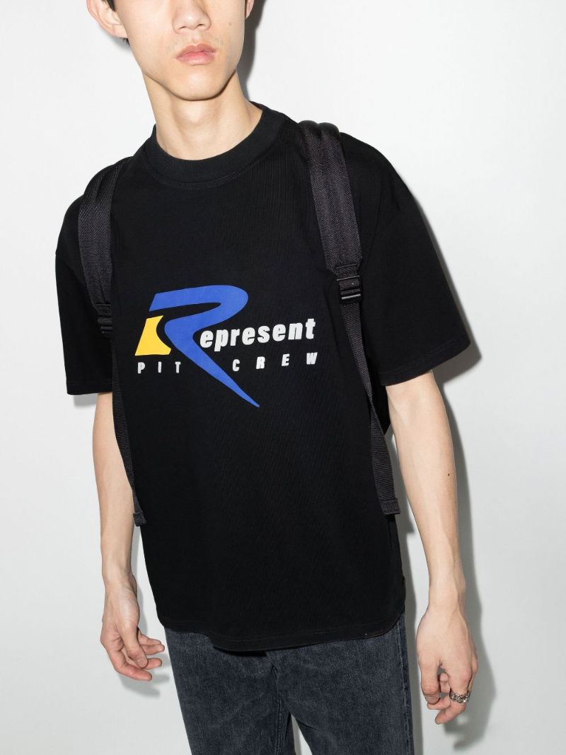 Pit Crew Print Cotton T-shirt