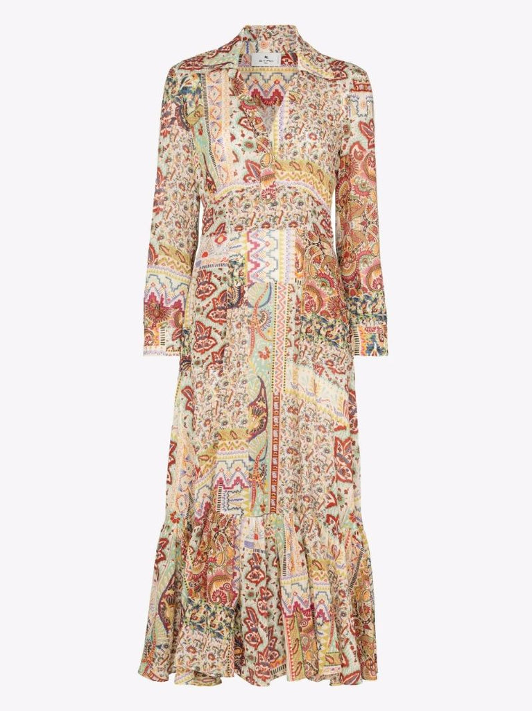 Maggie Paisley Print Cotton Midi Dress