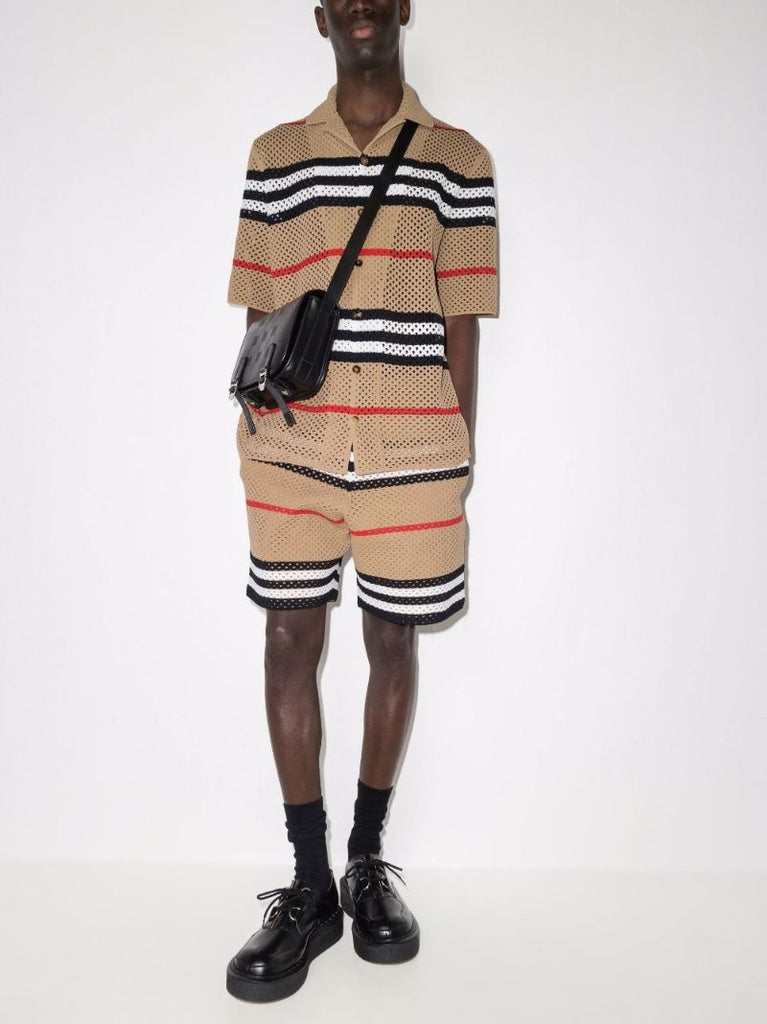 Brown Icon Stripe Shorts