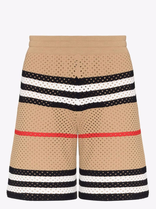 Brown Icon Stripe Shorts