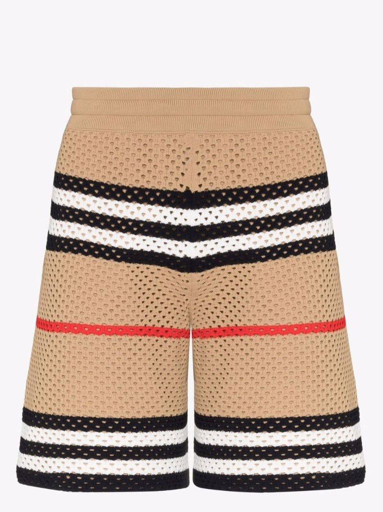 Brown Icon Stripe Shorts