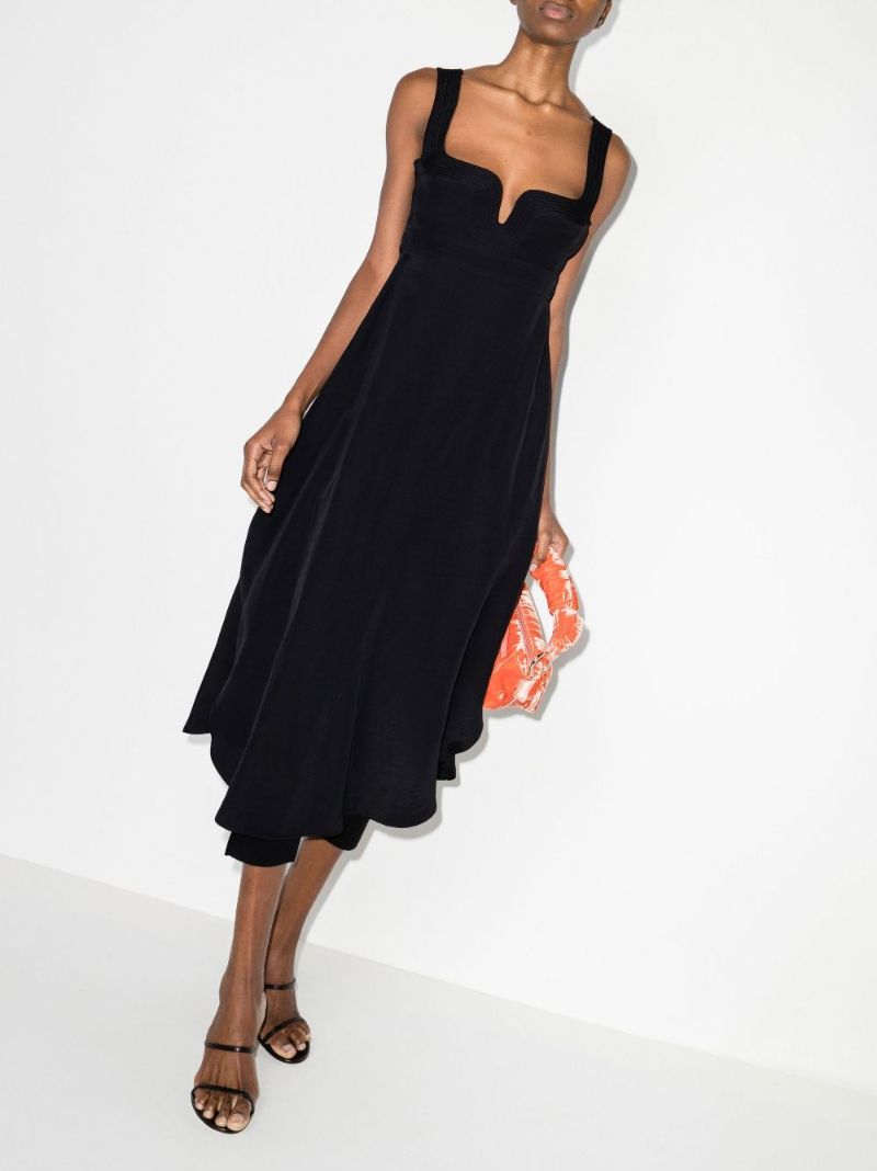 Sweetheart Neck Midi Dress