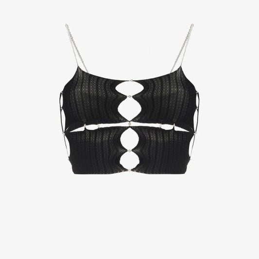 Beaded Cutout Crop Top