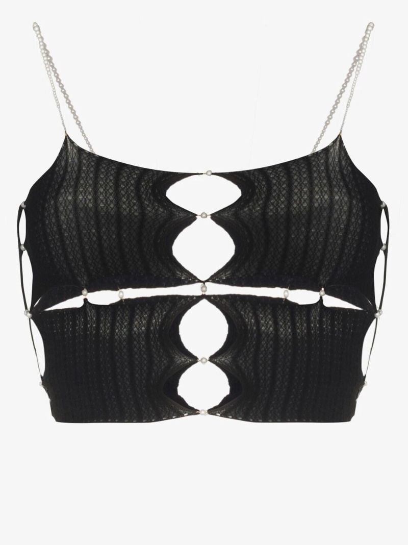 Beaded Cutout Crop Top