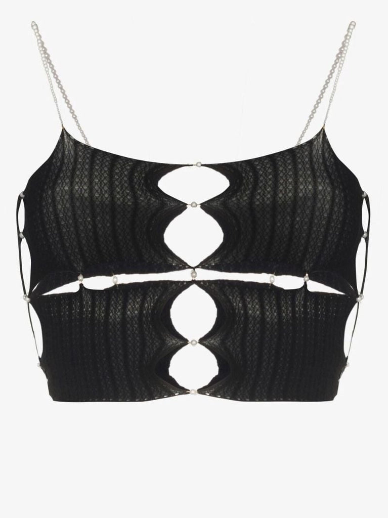 Beaded Cutout Crop Top