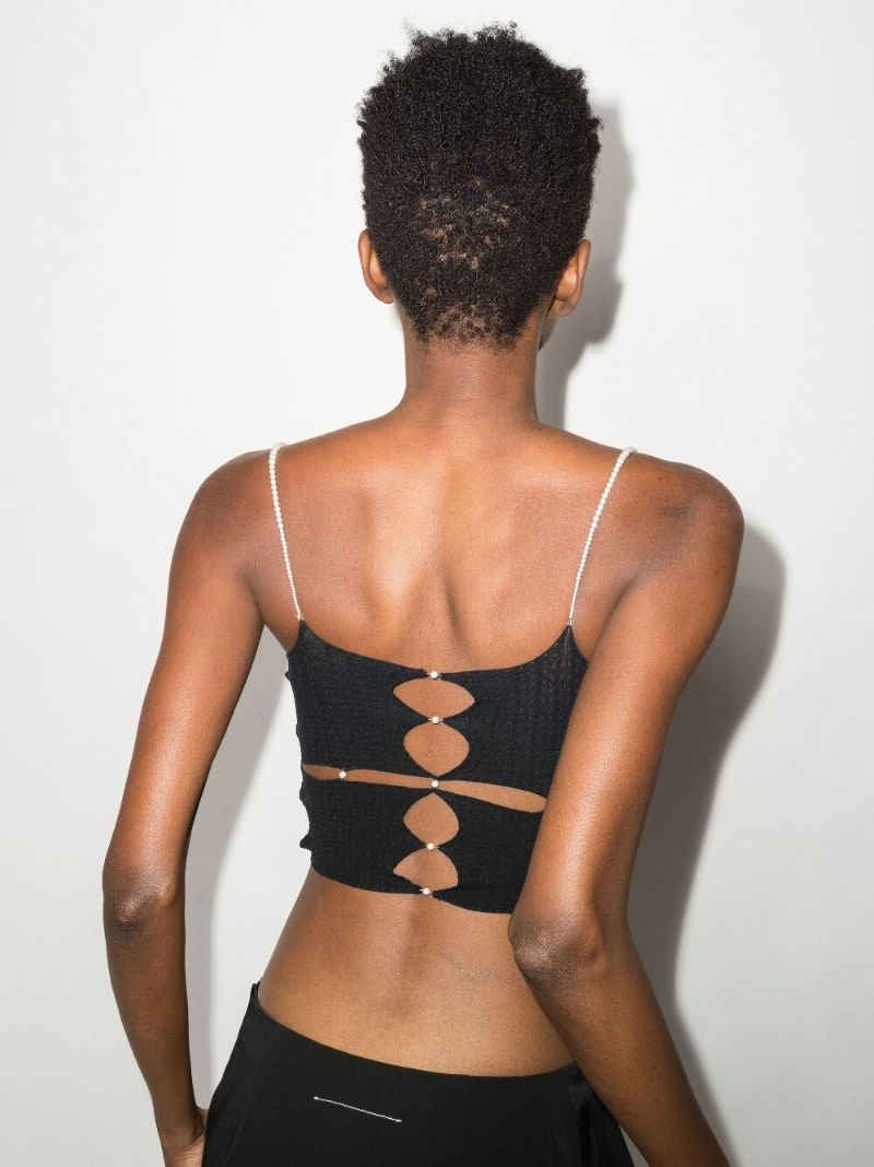Beaded Cutout Crop Top