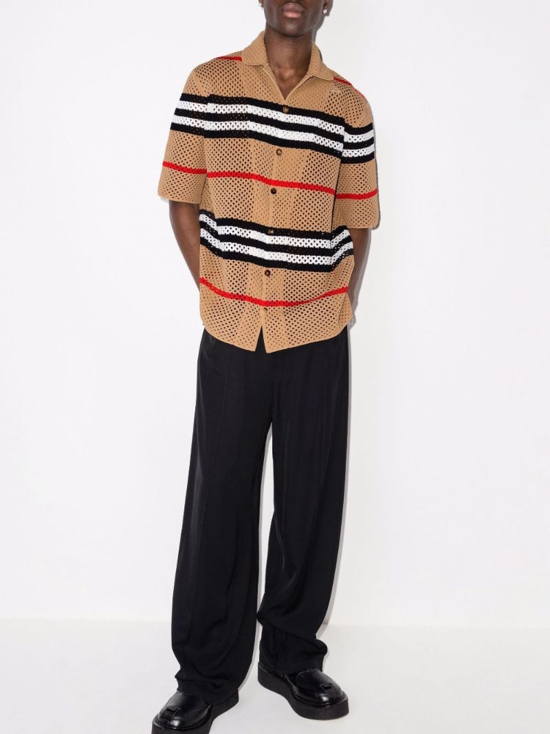 Malet Icon Stripe Pointelle Knit Shirt