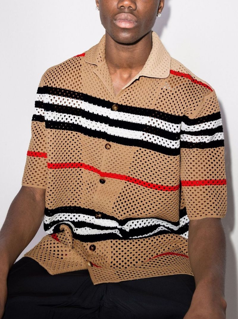 Malet Icon Stripe Pointelle Knit Shirt