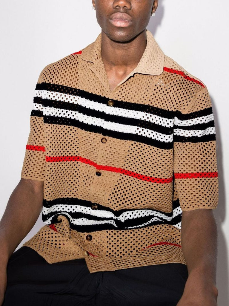 Malet Icon Stripe Pointelle Knit Shirt