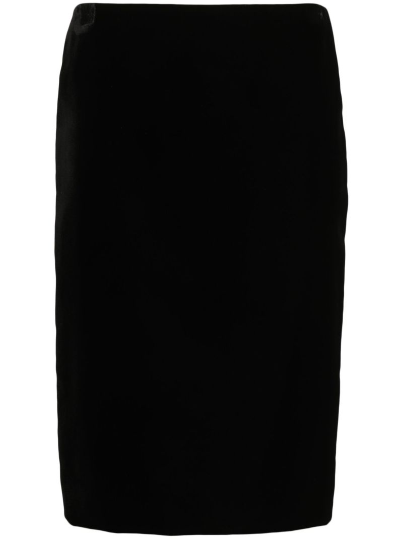 Black High-waist Velvet Skirt