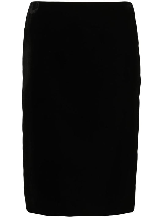 Black High-waist Velvet Skirt