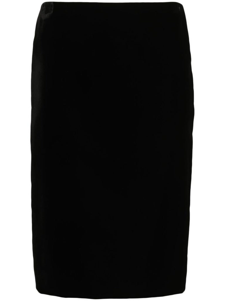 Black High-waist Velvet Skirt
