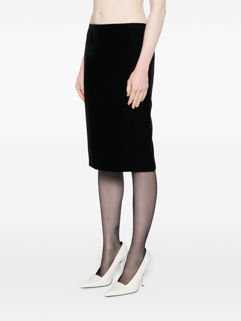 Black High-waist Velvet Skirt