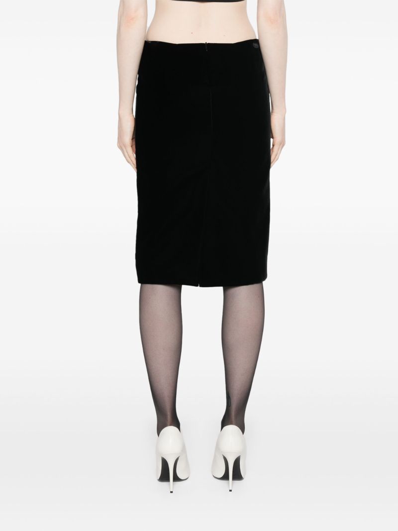 Black High-waist Velvet Skirt