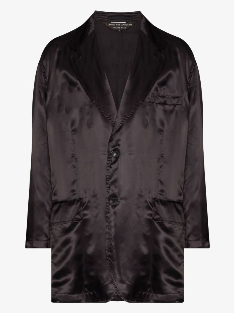 Rose Skull Oversized Satin Blazer